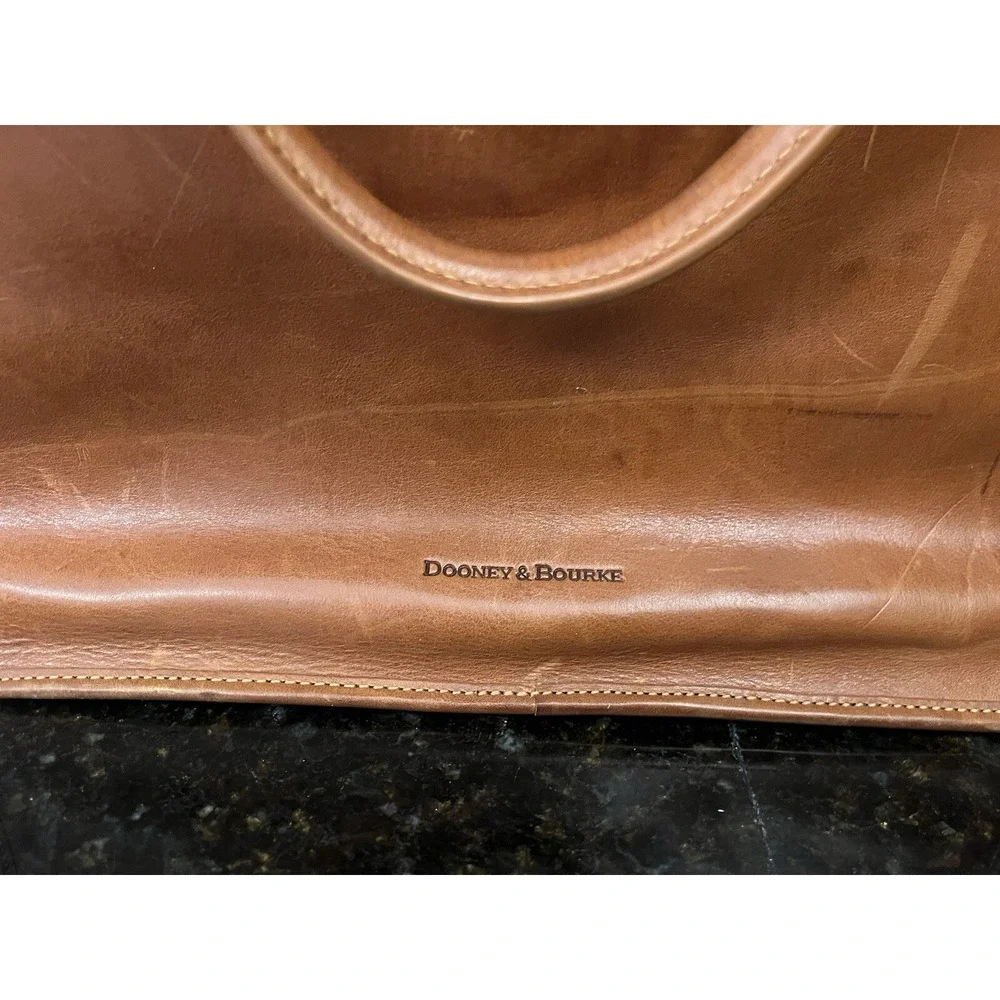Dooney & Bourke Florentine Vaccetta Leather  Briefcase Brooklyn Tan Brown‎